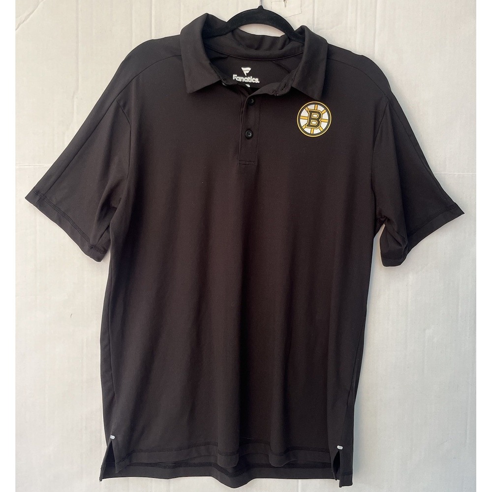 Boston Bruins Fanatics Black Winning Streak Polo Golf Shirt Large‎